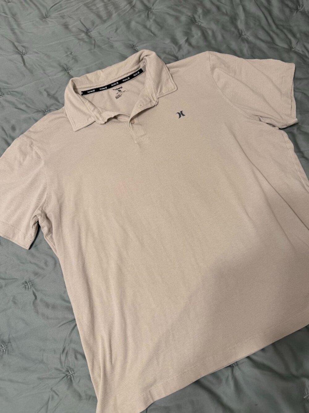 XL Hurley Men's Tan/Cream Polo Shirt